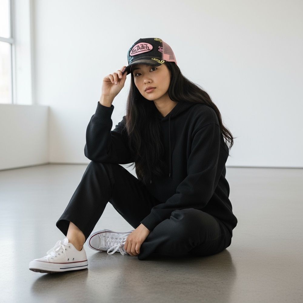 Von Dutch Pink and Black Women's Hat